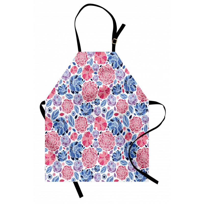 Vibrant Roses Poppies Apron