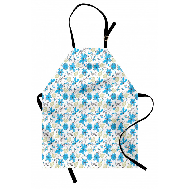 Doodle Hearts Leaves Apron