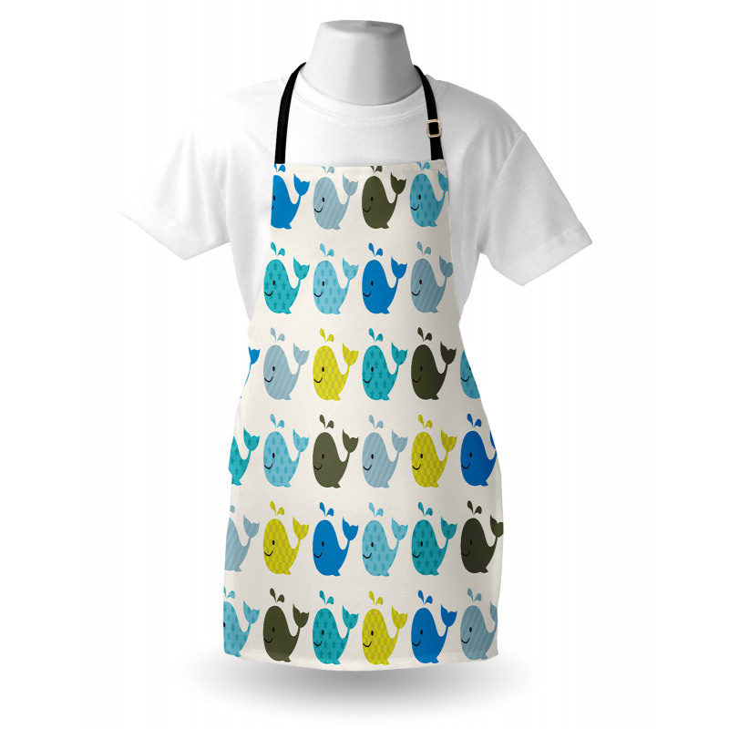 Colorful Whales Animals Apron