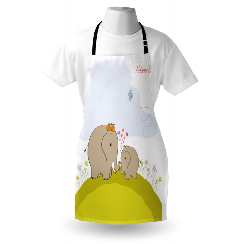 Mother Baby Elephant Apron