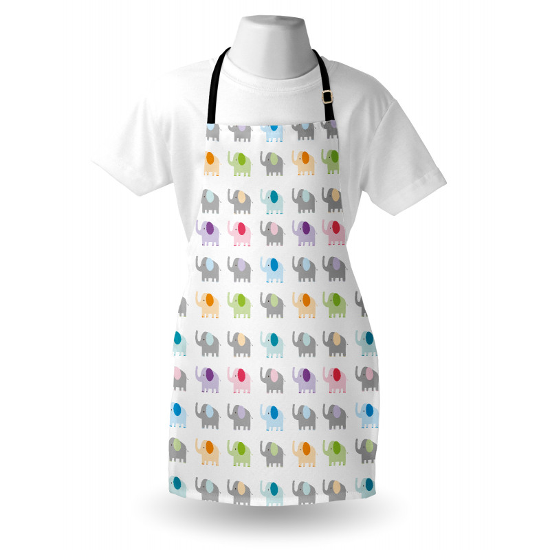 Colorful Fun Elephants Apron