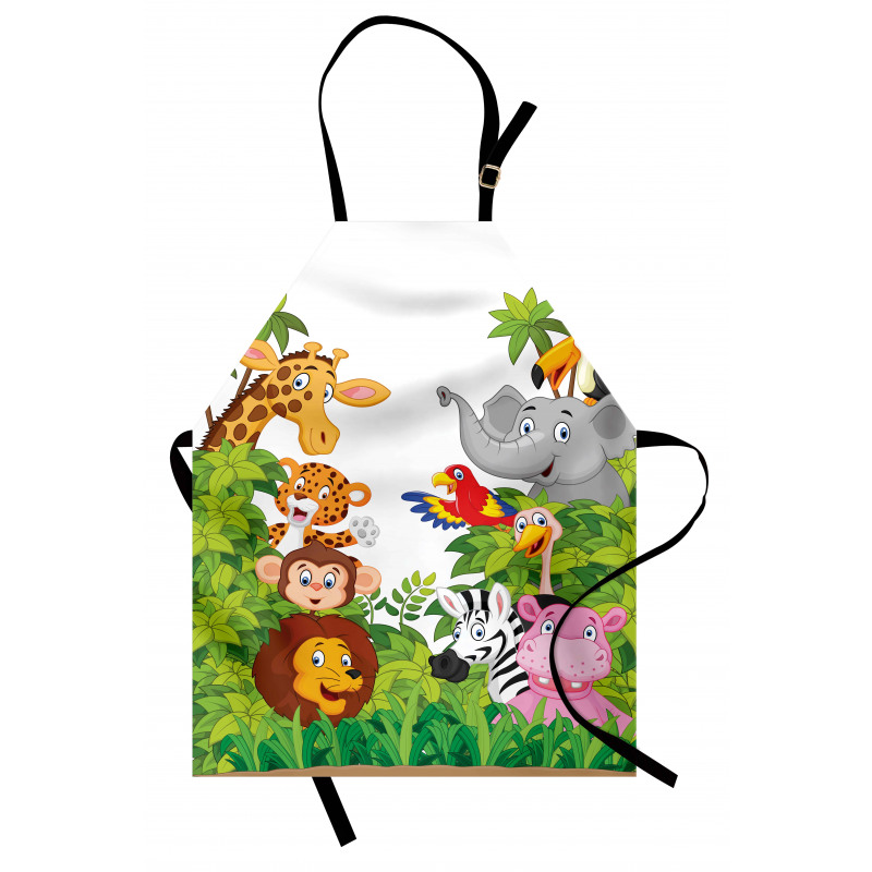 Cartoon Zoo Mascots Apron