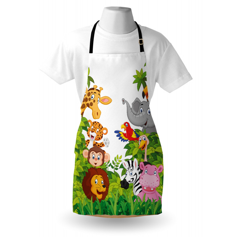 Cartoon Zoo Mascots Apron