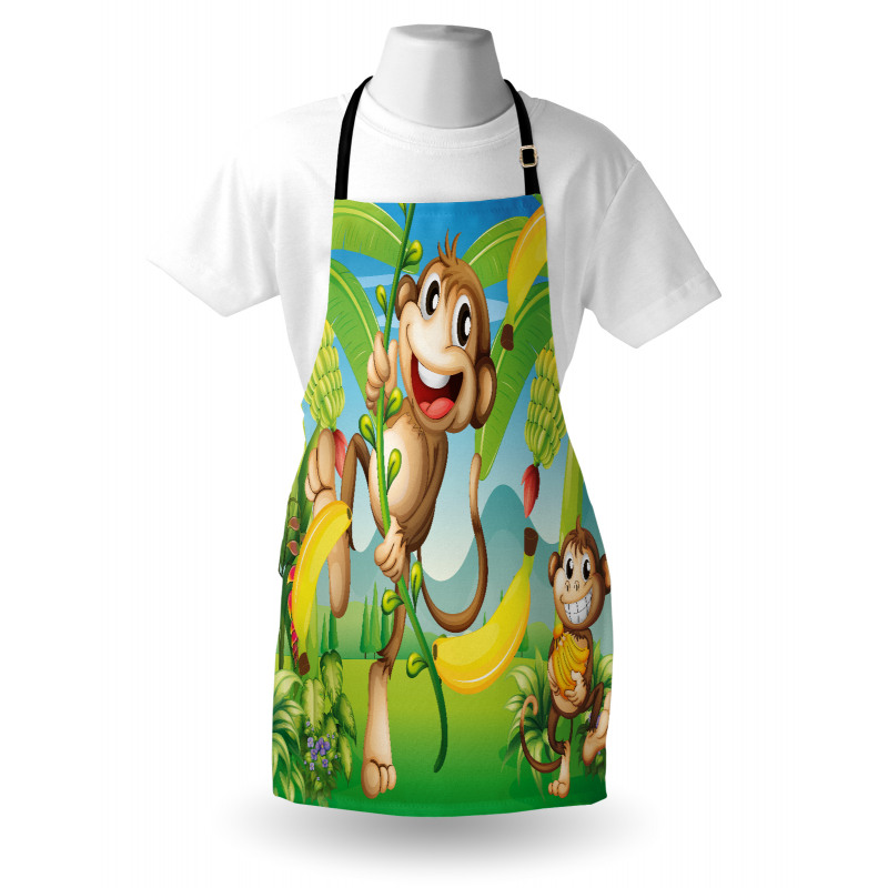 2 Monkeys and Bananas Apron