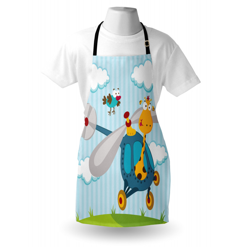 Funny Giraffe and Bird Apron