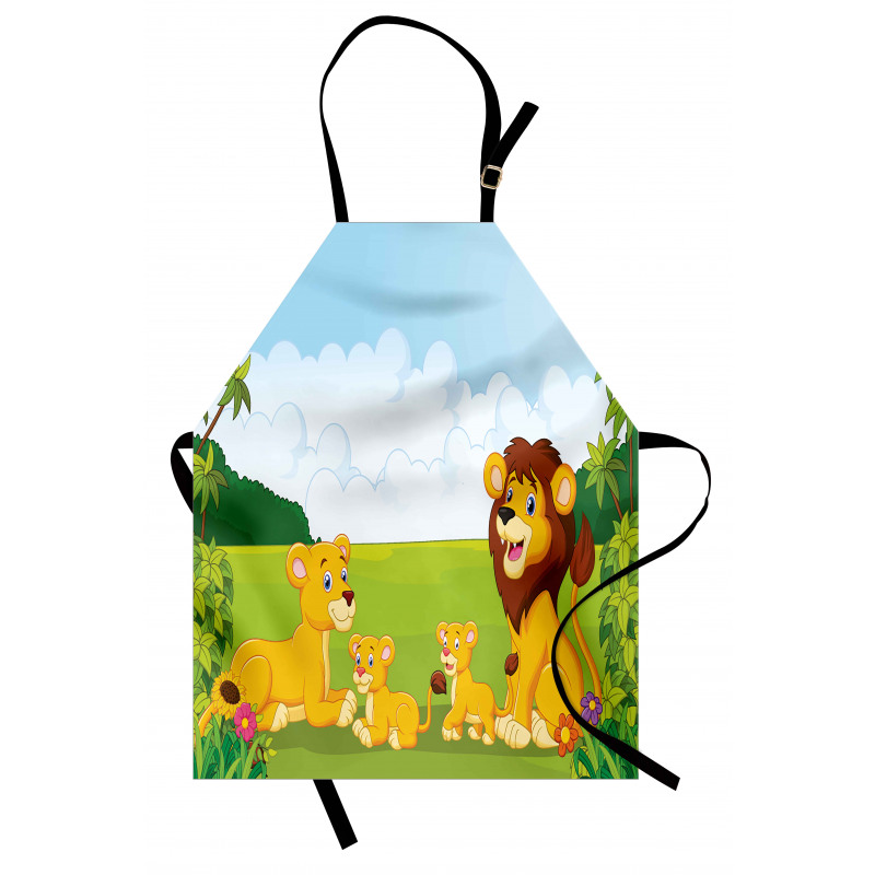 Lion Family in Forest Apron