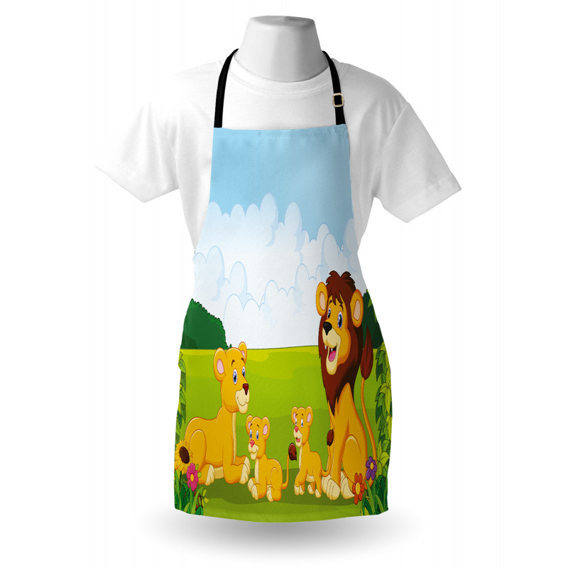 Lion Family in Forest Apron