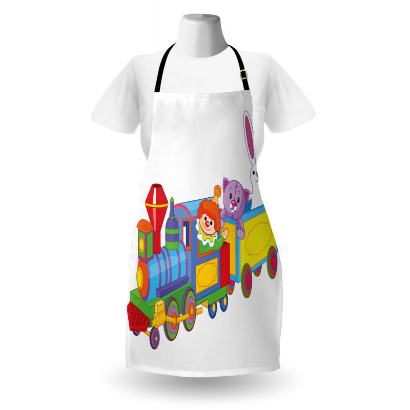 Clown Cat Bunny Train Apron