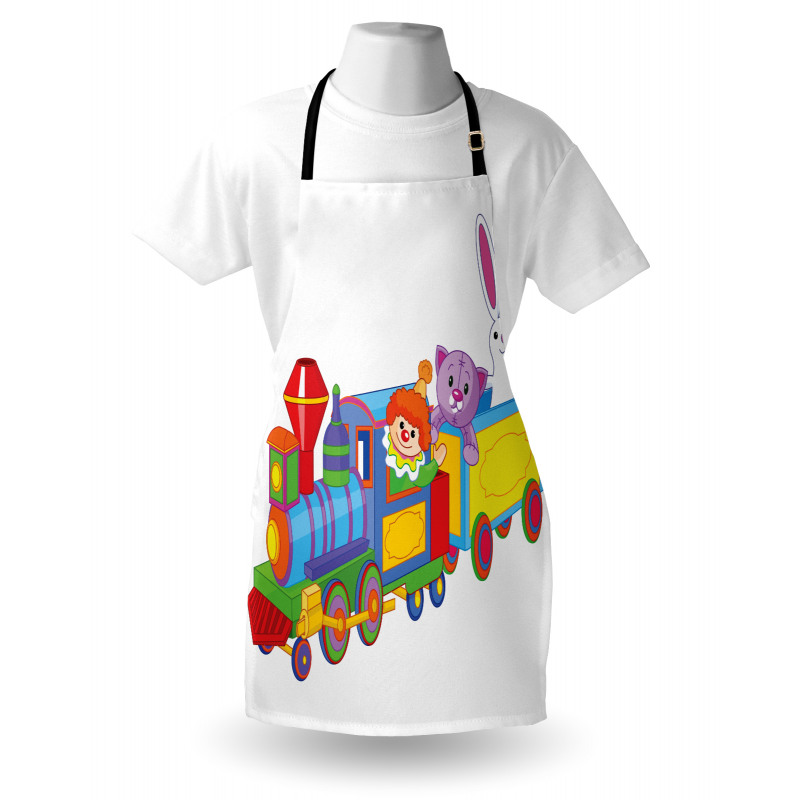 Clown Cat Bunny Train Apron