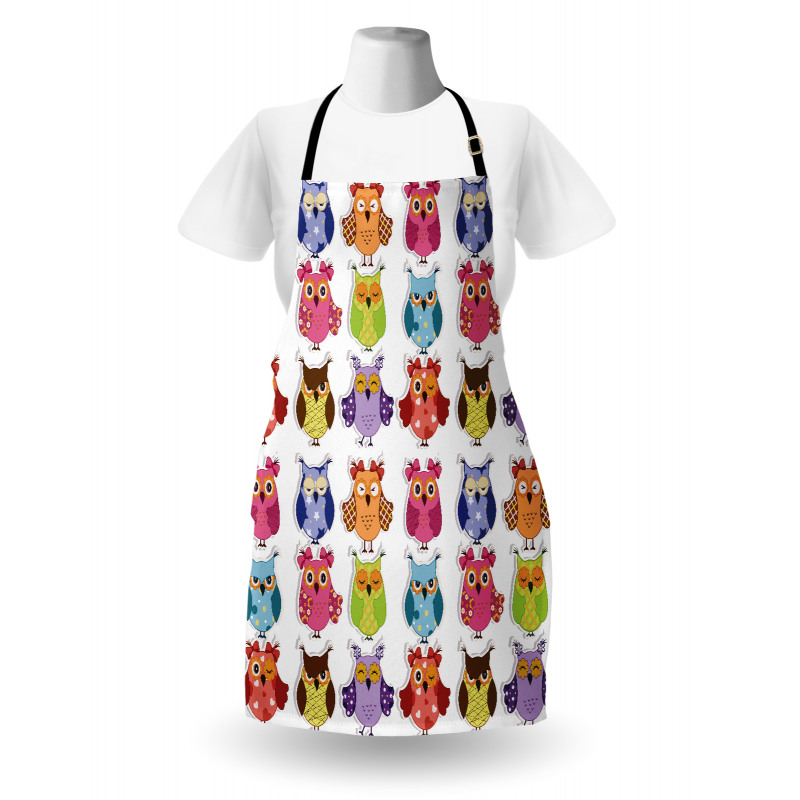 Cartoon Owls Emotions Apron