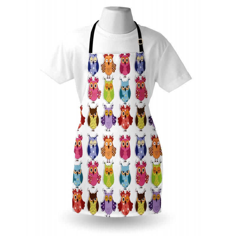 Cartoon Owls Emotions Apron