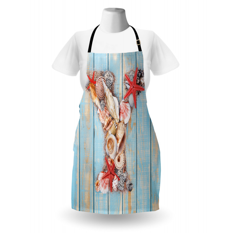 Aqua Typography Design Apron