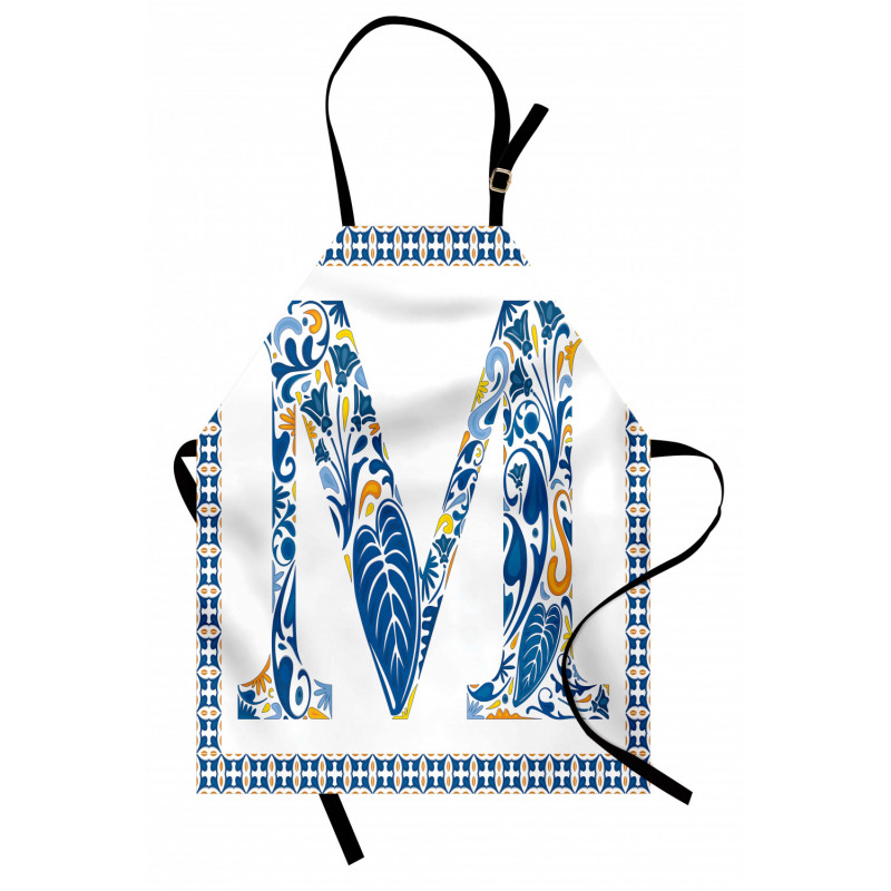 Blue Floral Exotic M Apron