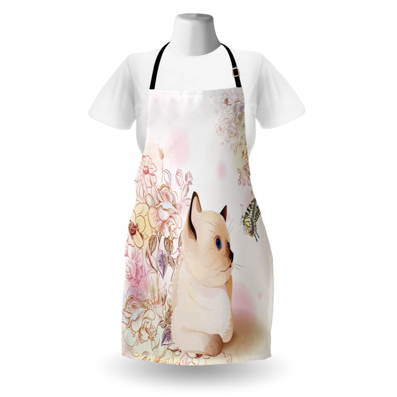 Pastel Kitty and Butterflies Apron