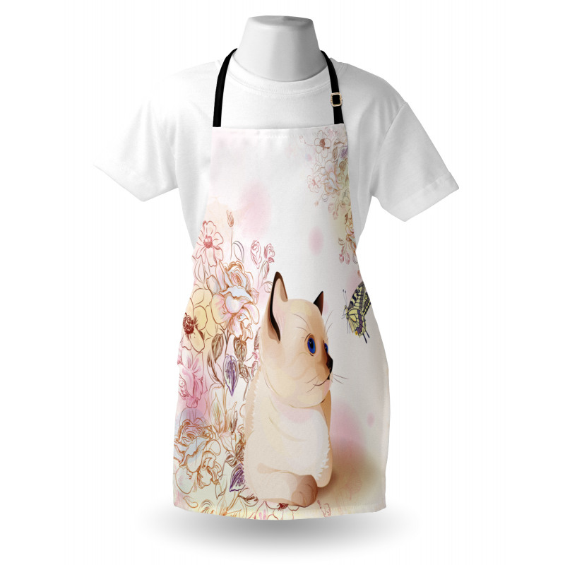 Pastel Kitty and Butterflies Apron