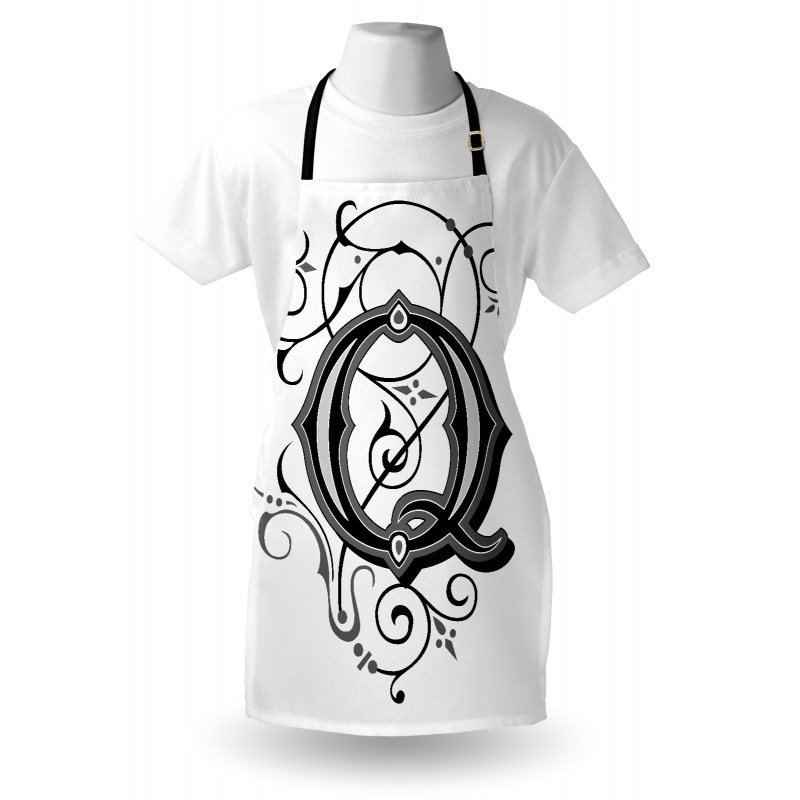 Gothic Q Flowers Art Apron