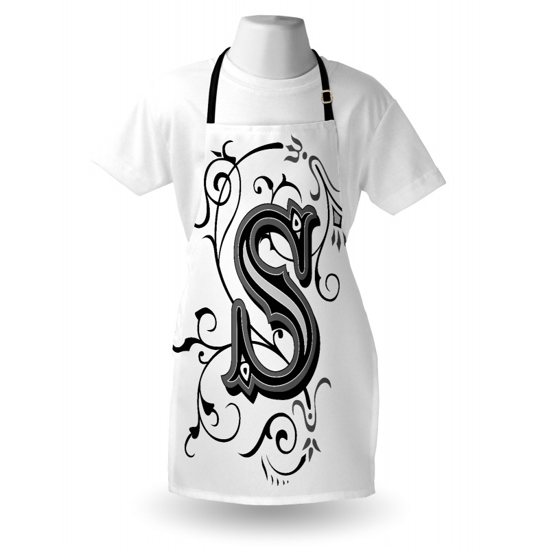 Monochrome Uppercase S Apron