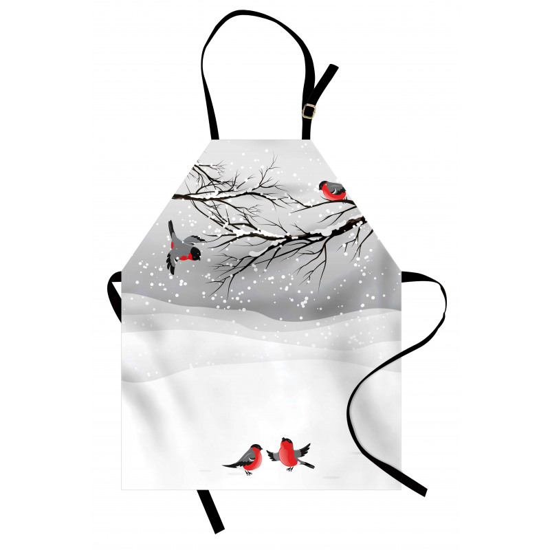 Wintertime Cartoon Birds Apron