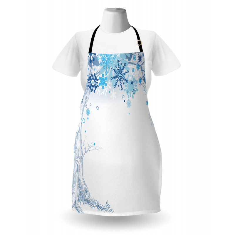 Abstract Tree Snowflakes Apron