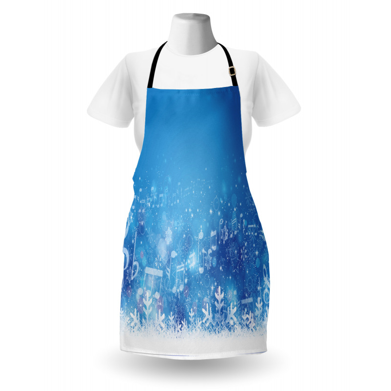 Music Notes Snowflakes Apron