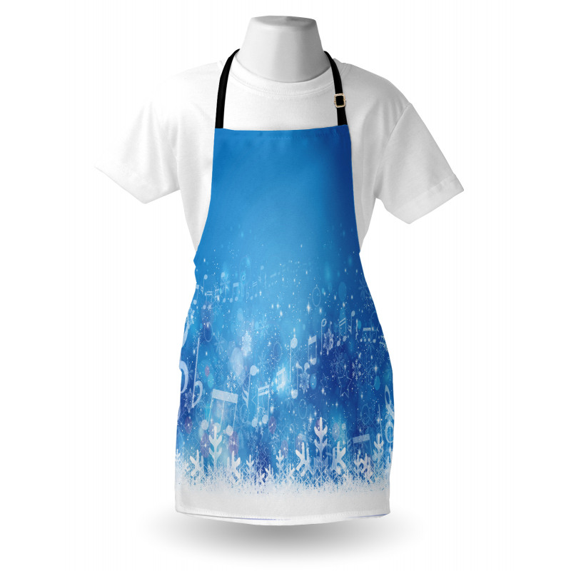 Music Notes Snowflakes Apron