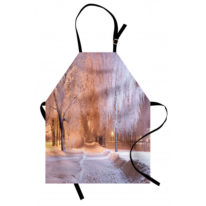 Night Scene Frozen Trees Apron