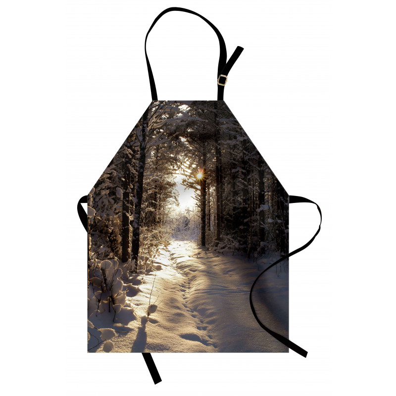 Christmas Snow Forest Apron