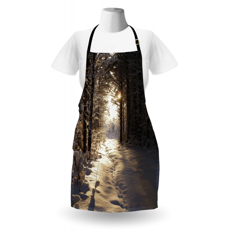 Christmas Snow Forest Apron