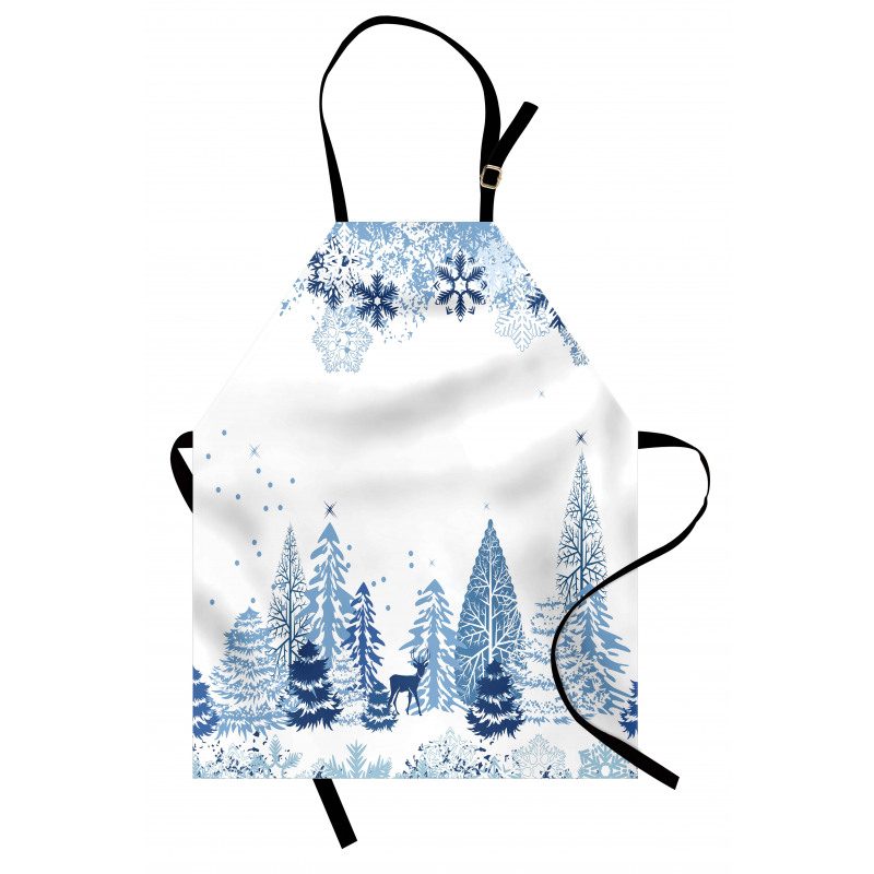 Deer Pine Trees Xmas Apron