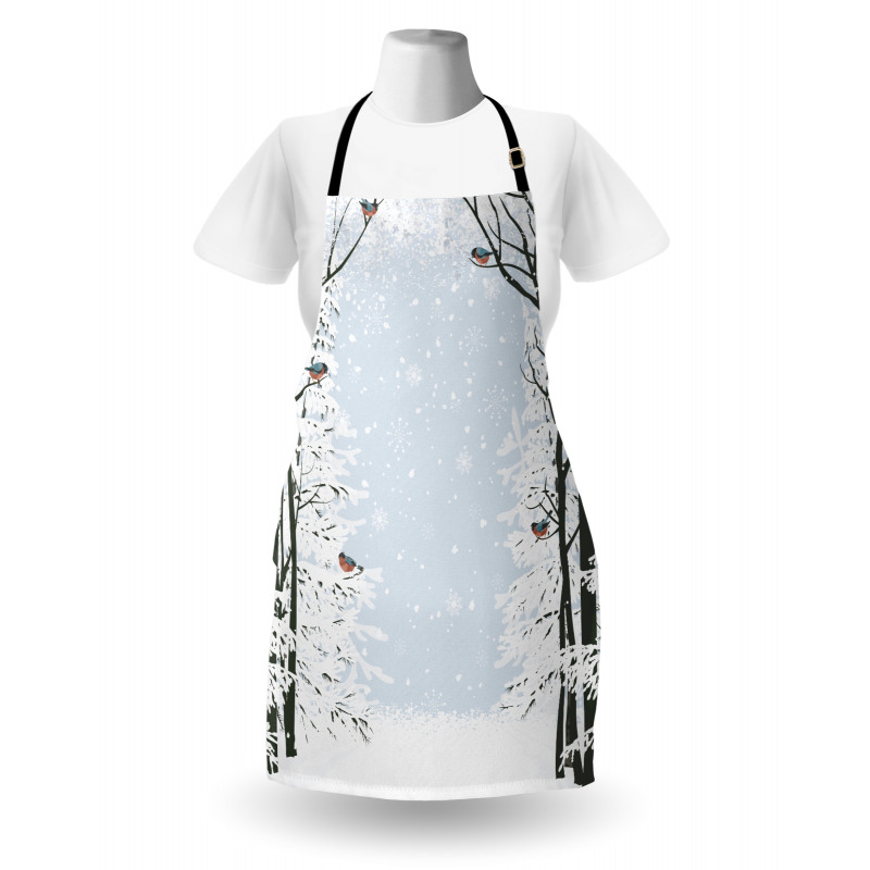 Trees Bullfinch Birds Apron