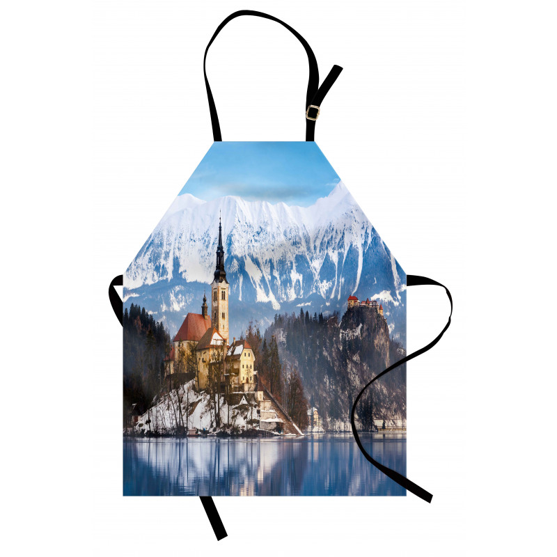 Lake Scene Illustration Apron