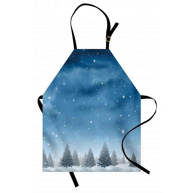 Xmas Blue Forest Trees Apron