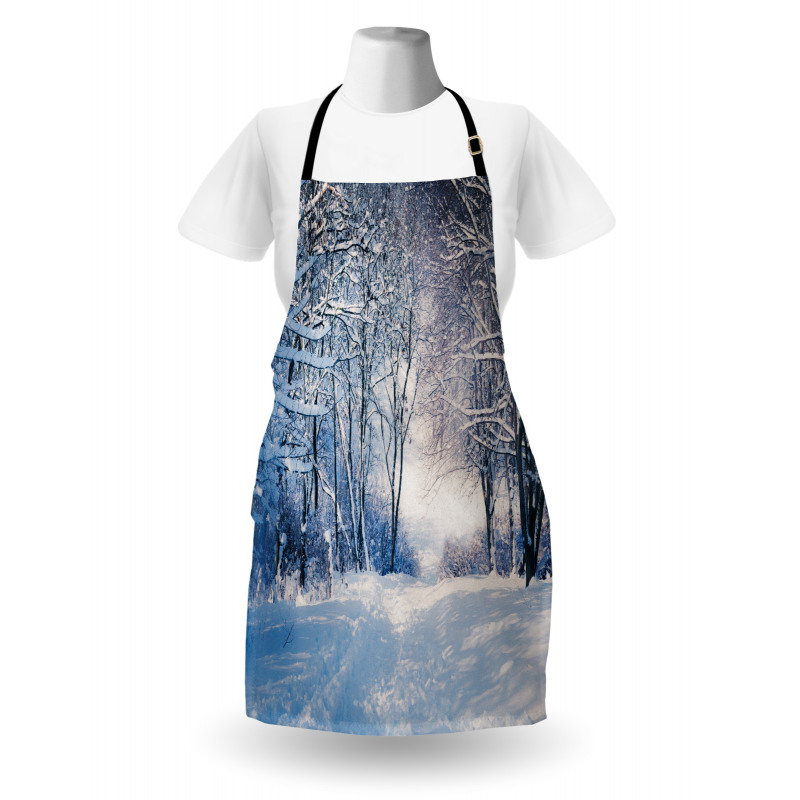 Alley in Snowy Forest Apron