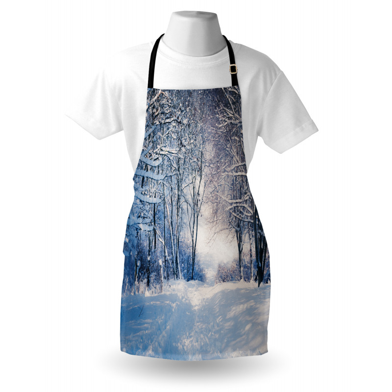 Alley in Snowy Forest Apron