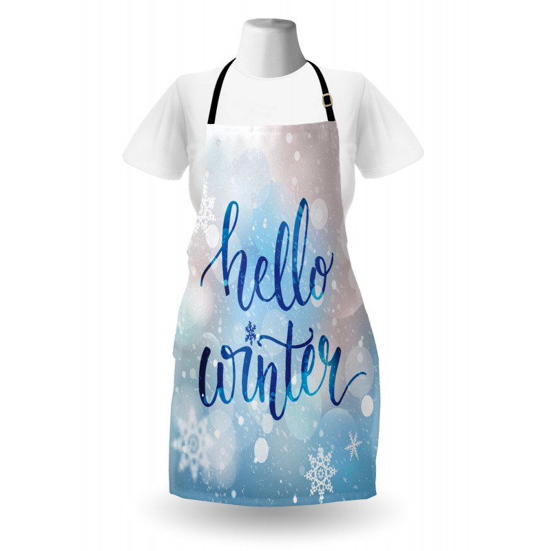 Hello Winter Words Snow Apron