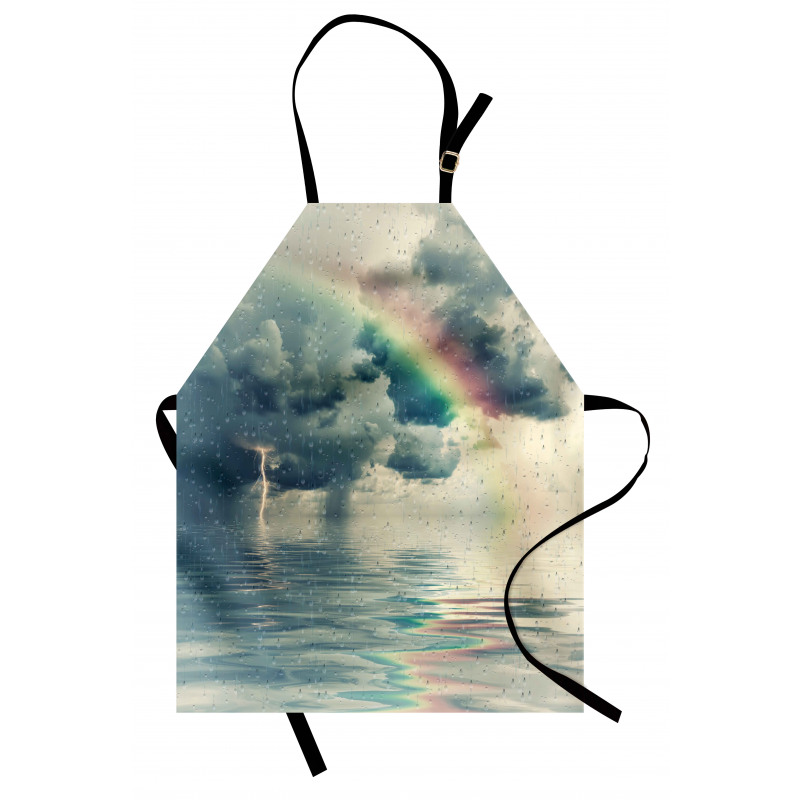 Romantic Water Drops Rainbow Apron