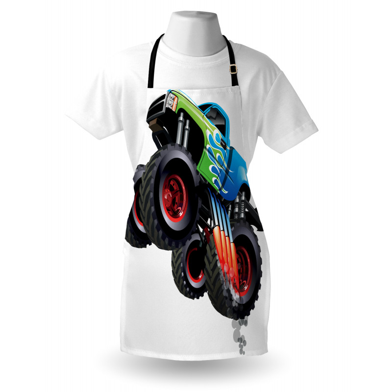 Monster Truck Cool Cartoon Apron