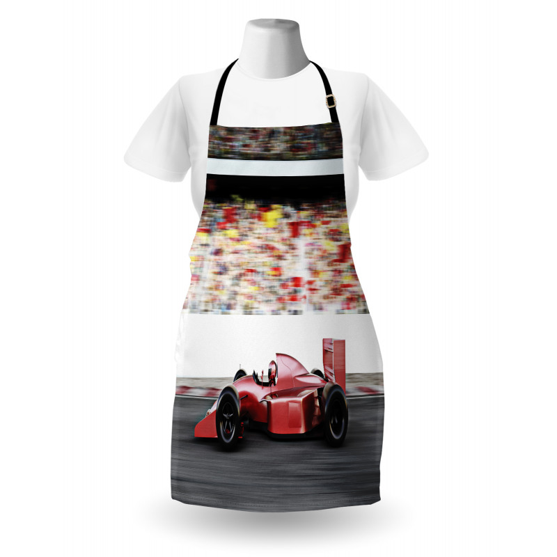 Red Race Car Side View Apron