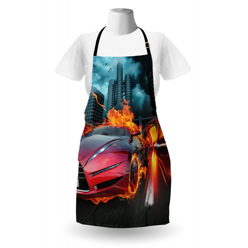 Red Hot Concept Car Flames Apron