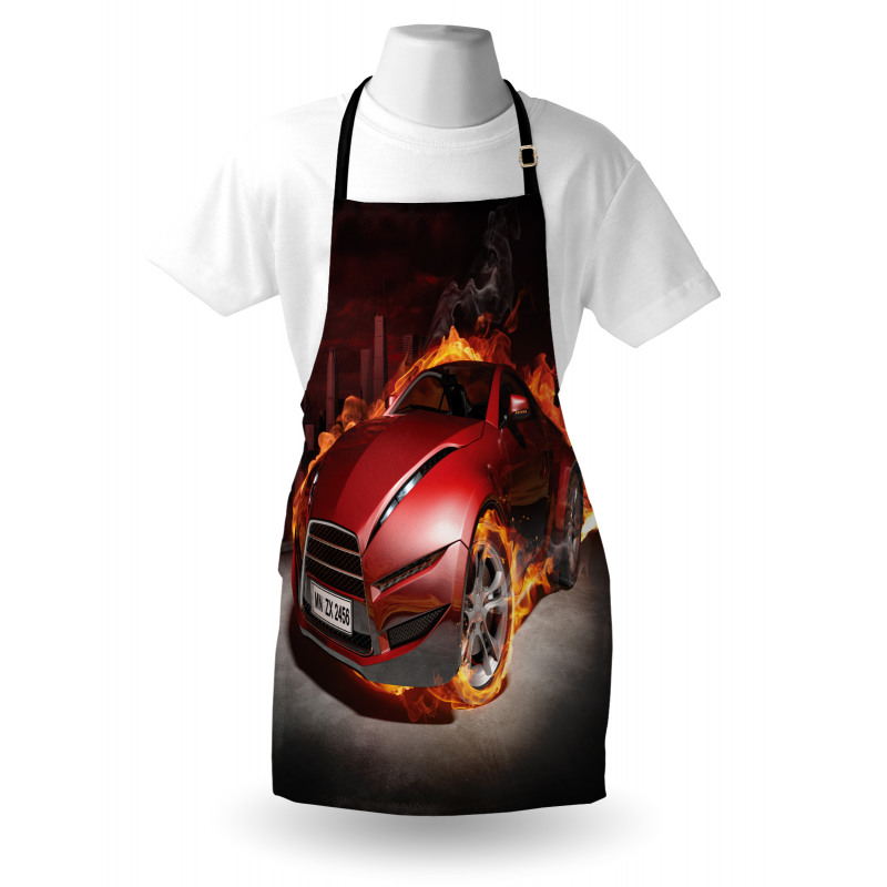 Burnout Tires Sport Car Apron