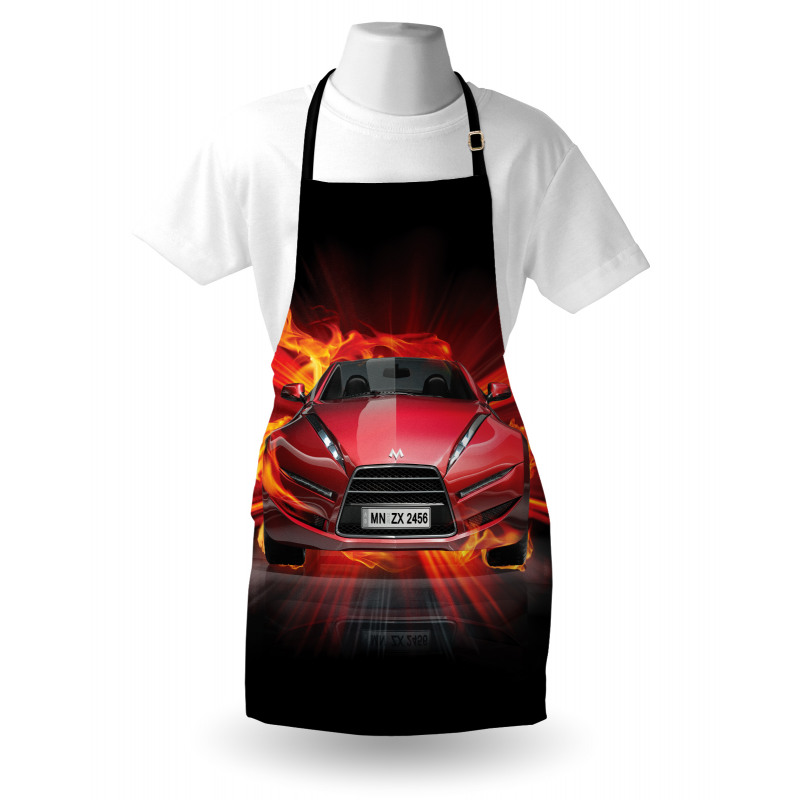 Fire Car Speeding Flames Apron