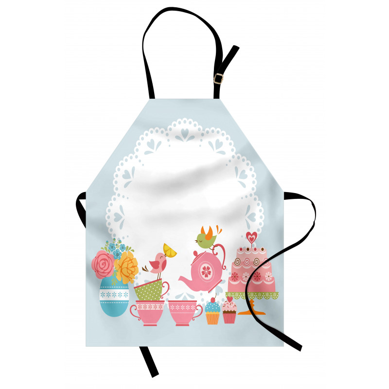 Birds Drinking Tea Apron