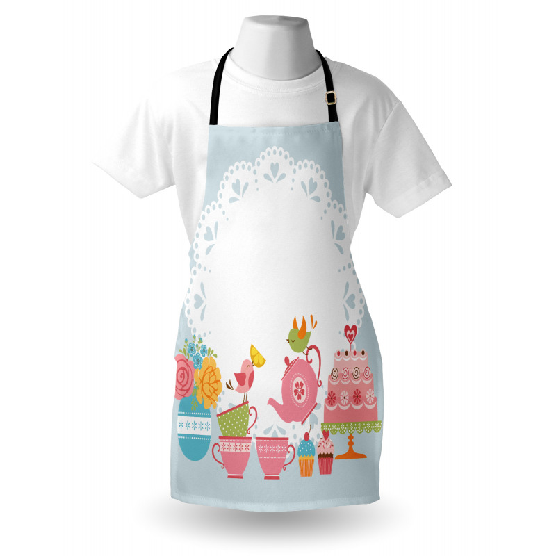 Birds Drinking Tea Apron