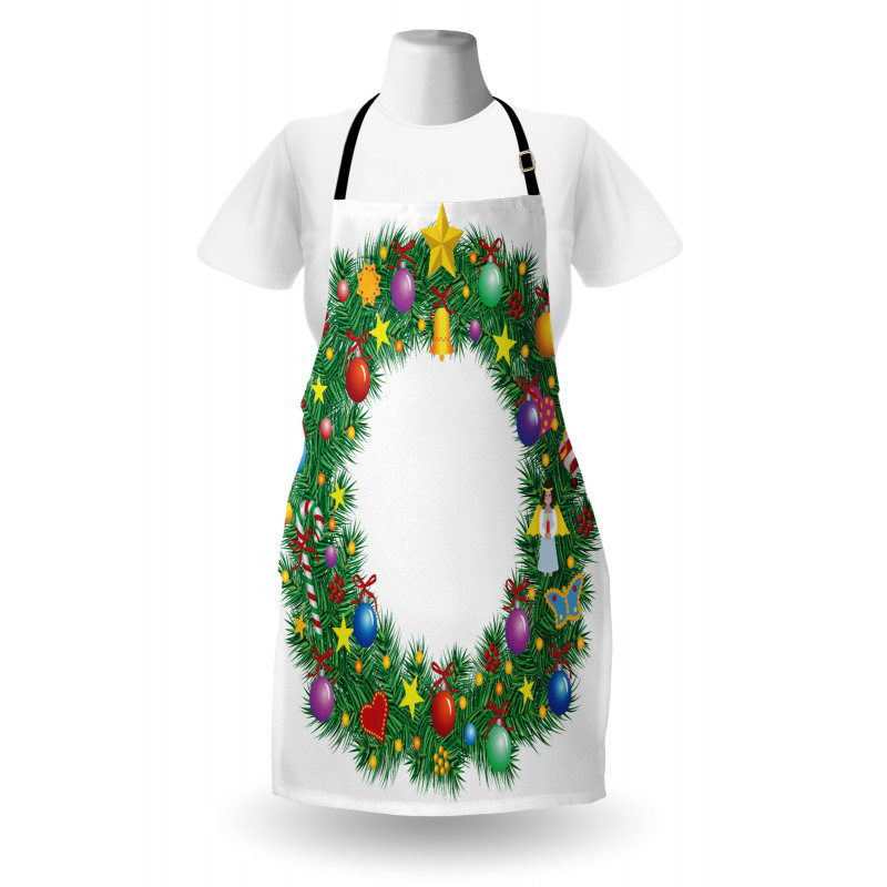 Letter O Xmas Wreath Apron