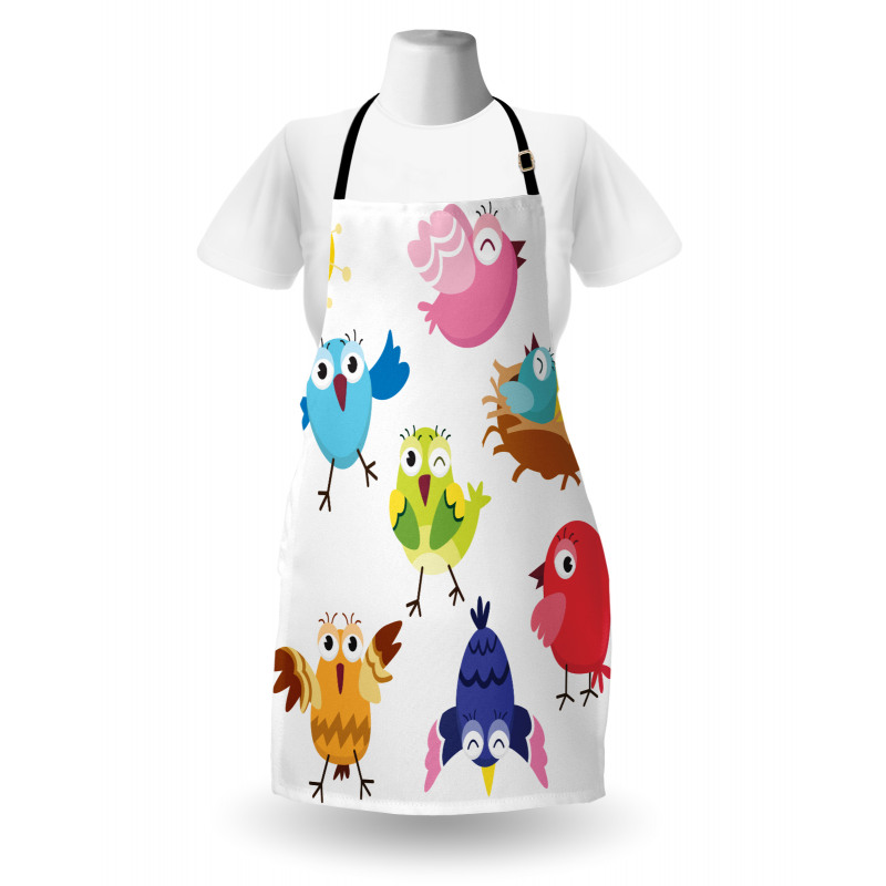 Funny Birds Sun Cartoon Apron