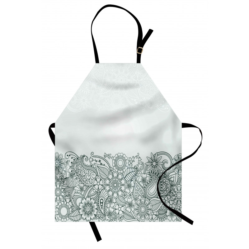 Outline Wildflowers and Leaves Apron