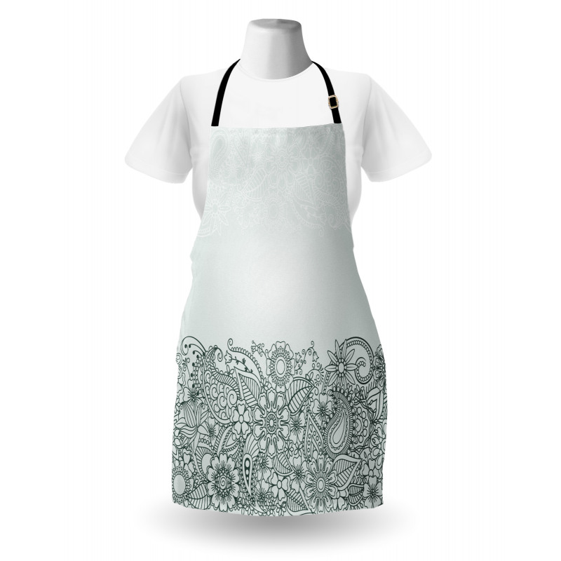 Outline Wildflowers and Leaves Apron