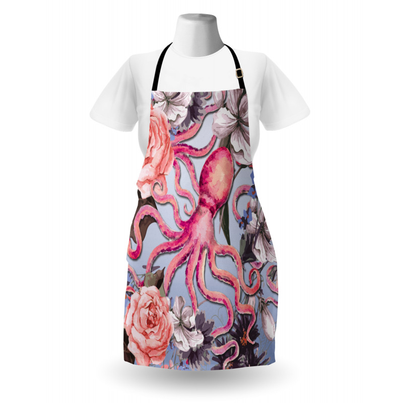 Animal Watercolor Flowers Apron