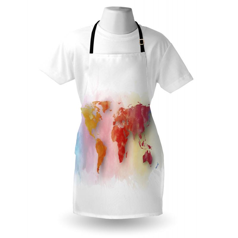 Watercolor World Map Apron