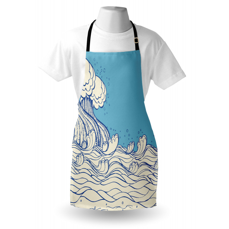 Abstract Doodle Wave Apron